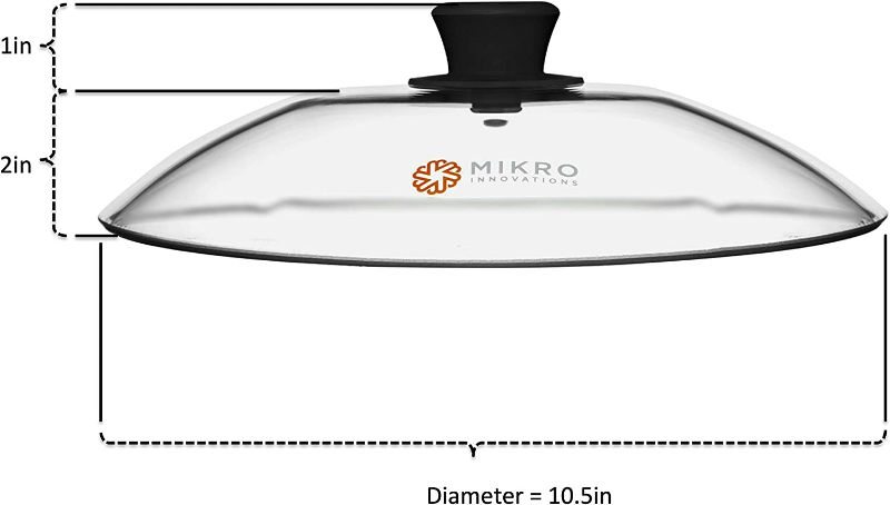 Photo 1 of Mikro Innovations Vented Microwave Glass Cover Lid with Silicone Handle - Heat Food Evenly and Improve Taste - Helps Keep Microwaves Splatter Free NEW