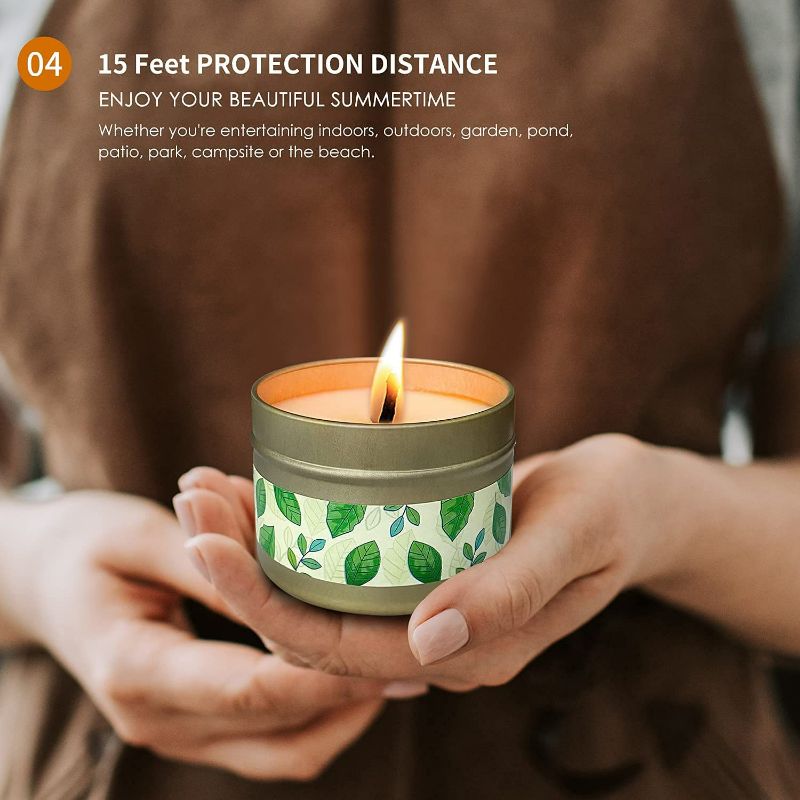 Photo 3 of  ?6 Pack? Citronella Scented Candles for Home Decoration Outdoor Indoor, Natural Soy Wax Candles Gift Set, Travel Tin Candles Set, Lemongrass Aromatherapy Candles for Home Garden Patio Balcony New