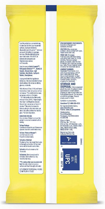 Photo 2 of Lysol Disinfectant Handi-Pack Wipes, Multi-Surface Antibacterial Cleaning Wipes, for Disinfecting and Cleaning, Lemon and Lime Blossom (Pack of 6) New 