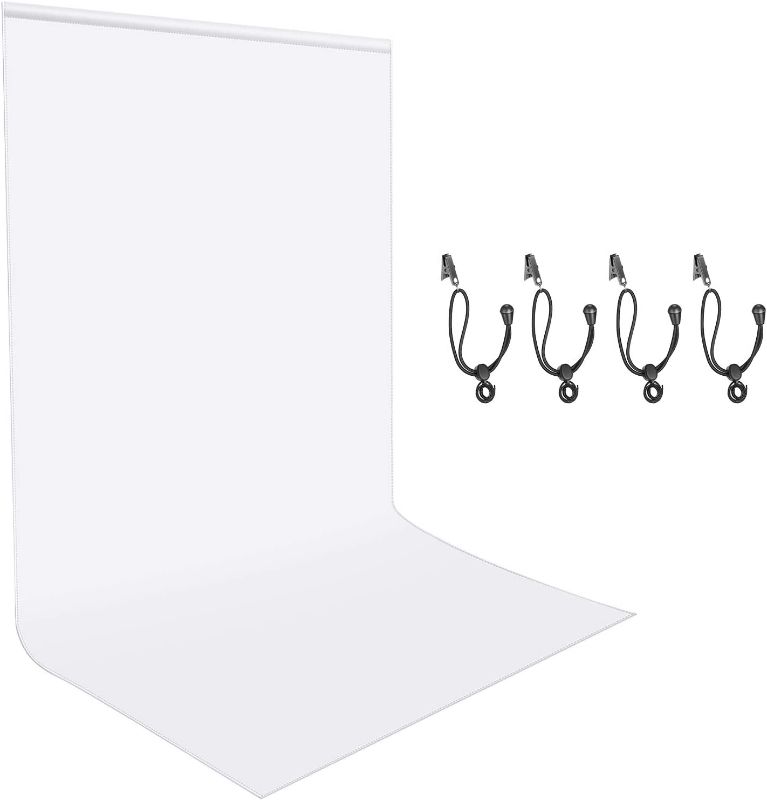 Photo 1 of Neewer 6x9ft/1.8x2.8M White Backdrop, Photography Backdrop Background, Collapsible White Background for Photo Video Studio Film Television, 4 Backdrop Clips Included New 