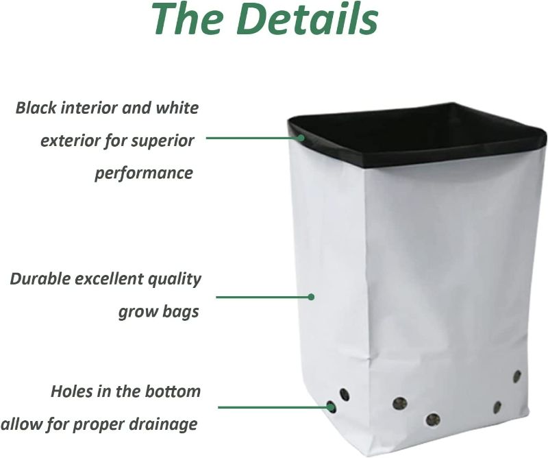 Photo 1 of HFS (R) Poly Grow Bag Planters , Panda Film, Black and White (5GAL-25PC) NEW 