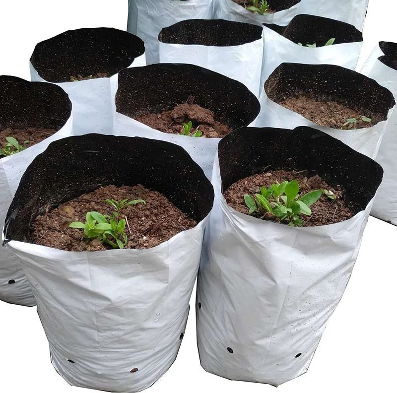 Photo 3 of HFS (R) Poly Grow Bag Planters , Panda Film, Black and White (5GAL-25PC) NEW 