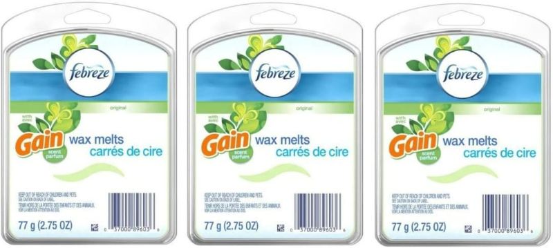 Photo 1 of 4 Packs of (6 cubes) Febreze Original Gain Scent W/ Avec (green) Wax Melts Air Freshener 2.75 ounces each