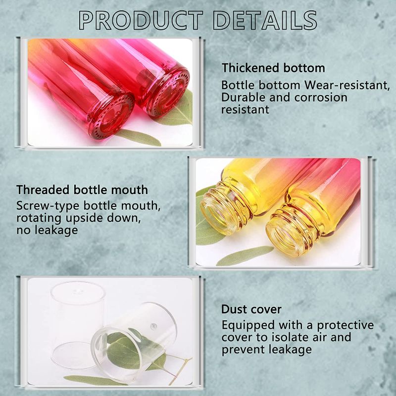 Photo 3 of 14Pcs 10ml Yellow Rose Gradient Color Spray Bottles Glass Vials Tube Perfume Atomizer Refillable Makeup Travel Fine Mist Sprayer Bottle Containers for Cosmetic Skincare, Gold Cap NEW 