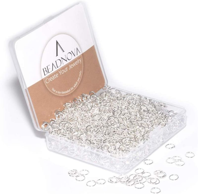 Photo 1 of BEADNOVA 6mm Jump Rings Silver Jump Rings for Keychains Open Jump Rings for Necklace Repair (1200Pcs) NEW 