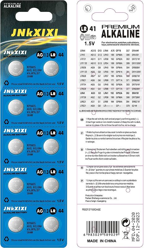 Photo 3 of 20 Pack LR44 Lr 44b l1154c AG13 SR44 Batteries A76 357 303 1154 1.5 Volt Ornament Batteries Button Coin Cell Battery New 