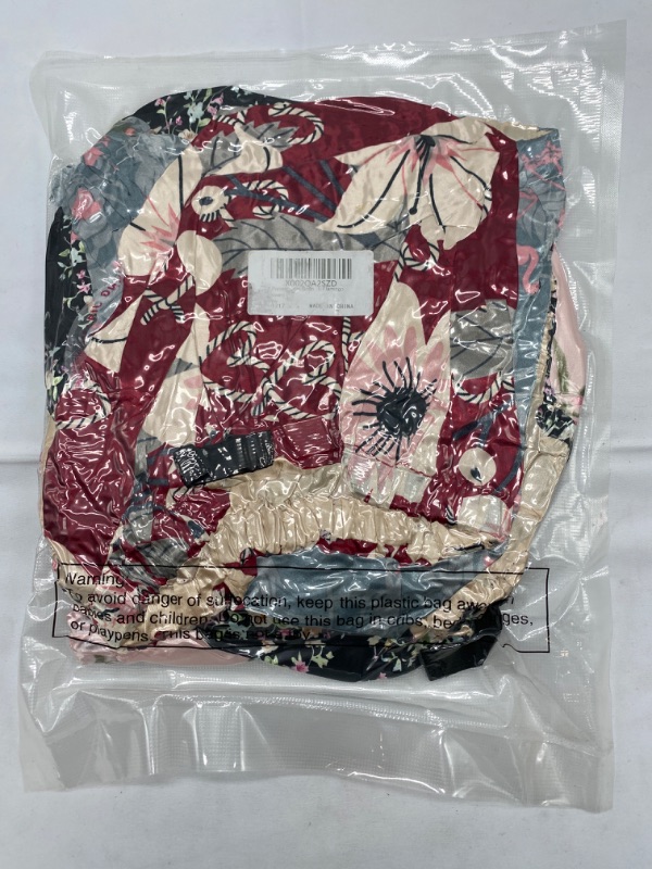 Photo 1 of {Flower Prints} 4 Pieces Satin Sleep Cap for Women Adjustable Satin Bonnet Large Sleep Bonnet Hair Bonnet Cap for Sleeping for Natural, Long and Curly Hair NEW 