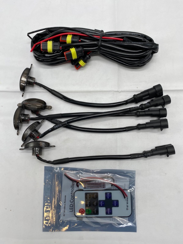 Photo 1 of 5 PACK UNIVERSAL CAR LIGHT PACK WITH REMOTE CONTROL GROUNDING AND AC CORDS NEW 