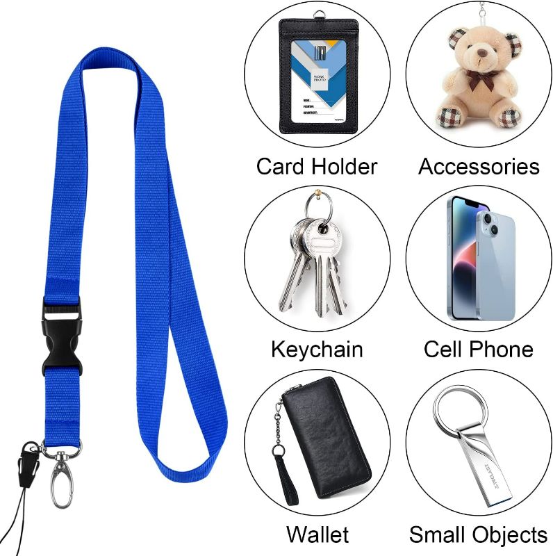 Photo 3 of Office Lanyard, Wisdompro 3 Pack 23 inch Polyester Neck Keychain Strap with Oval Clasp and Detachable Buckle for Phone, Camera, iPod, USB, Key, ID Name Tag Badge Holder (Red, Blue, Yellow) NEW 