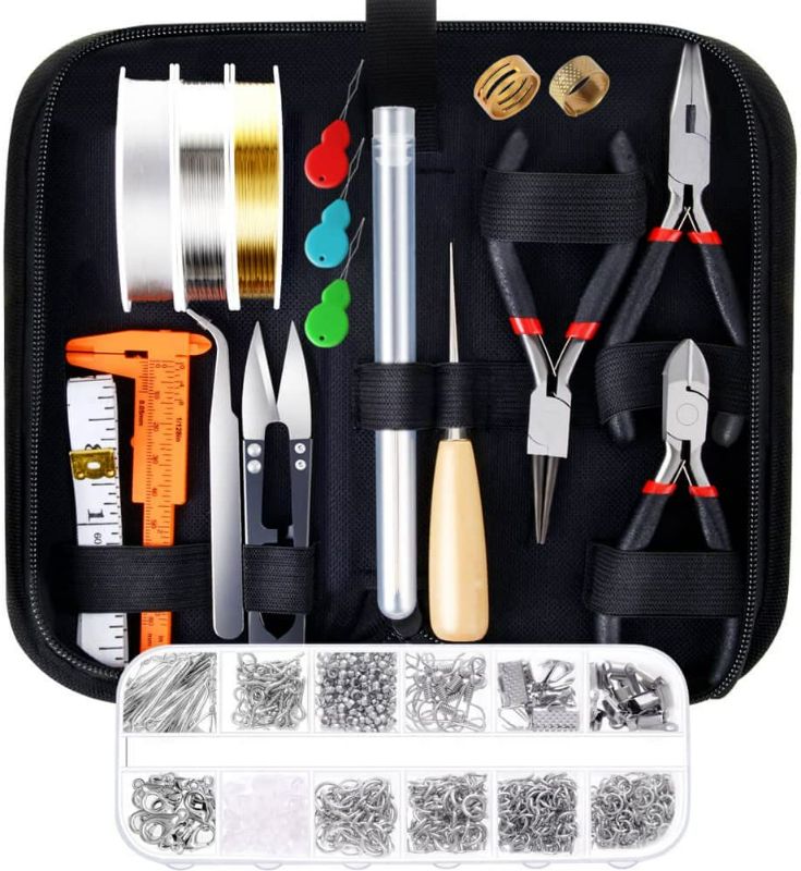 Photo 1 of PAXCOO Jewelry Making Supplies Kit with Jewelry Tools, Jewelry Wires and Jewelry Findings for Jewelry Repair and Beading NEW 