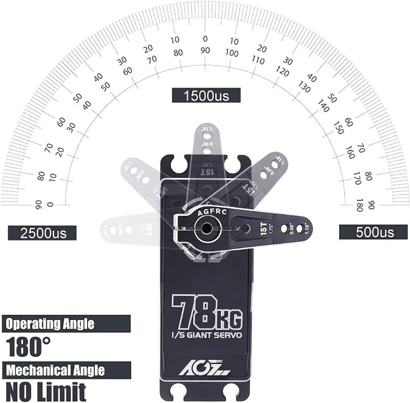 Photo 3 of AGFRC 78KG A280BHMW Brushless 1/5 Scale RC Servo and AGF-SPV3 Servo Programmer New 