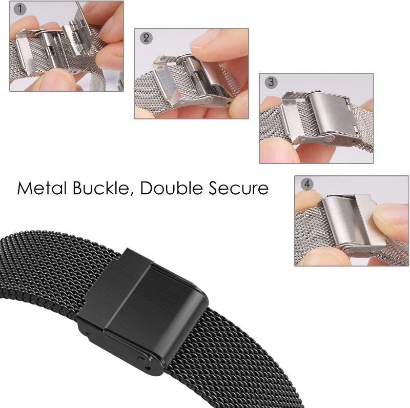 Photo 2 of Bands, Mesh Stainless Steel Replacement Bracelet Wrist Watch Band Strap (Black) NEW 