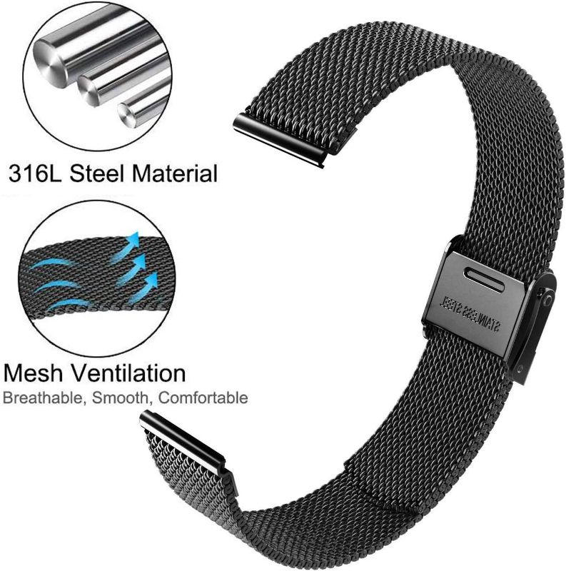 Photo 1 of Bands, Mesh Stainless Steel Replacement Bracelet Wrist Watch Band Strap (Black) NEW 