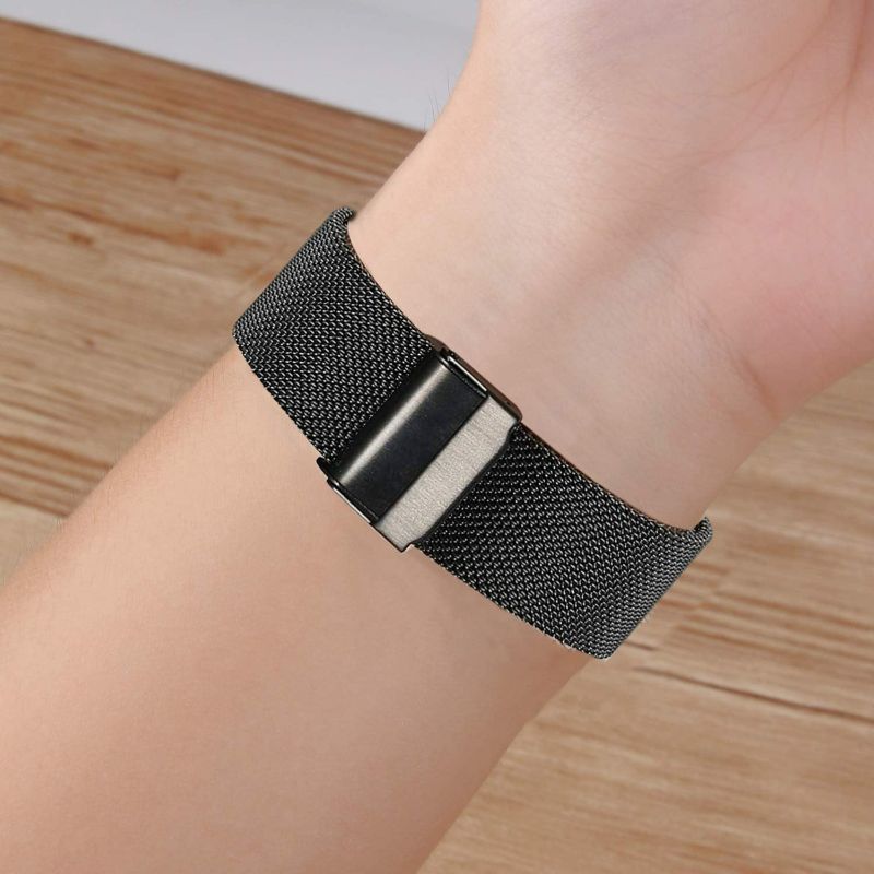 Photo 3 of Bands, Mesh Stainless Steel Replacement Bracelet Wrist Watch Band Strap (Black) NEW 