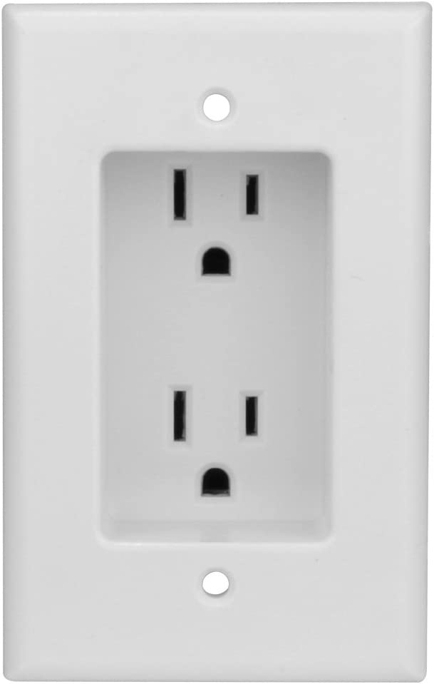 Photo 1 of TOPGREENER Recessed Duplex Receptacle Outlet, Tamper-Resistant, (1 Pack) 