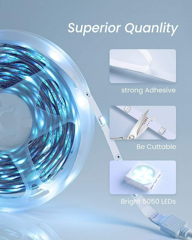 Photo 4 of 25 FT LED Strip Lights,Bluetooth LED Lights for Bedroom, Color Changing Light Strip with Music Sync, Phone Controller and IR Remote NEW 