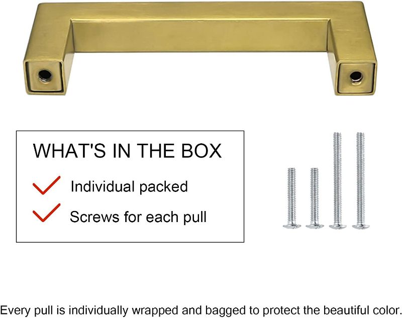 Photo 2 of goldenwarm 15Pack Brass Kitchen Cabinet Hardware Gold Drawer Pulls - LSJ12GD192 Square Cupboard Bathroom Door Handles Brushed Brass Pulls for Cabinets 7-1/2in Center to Center NEW 