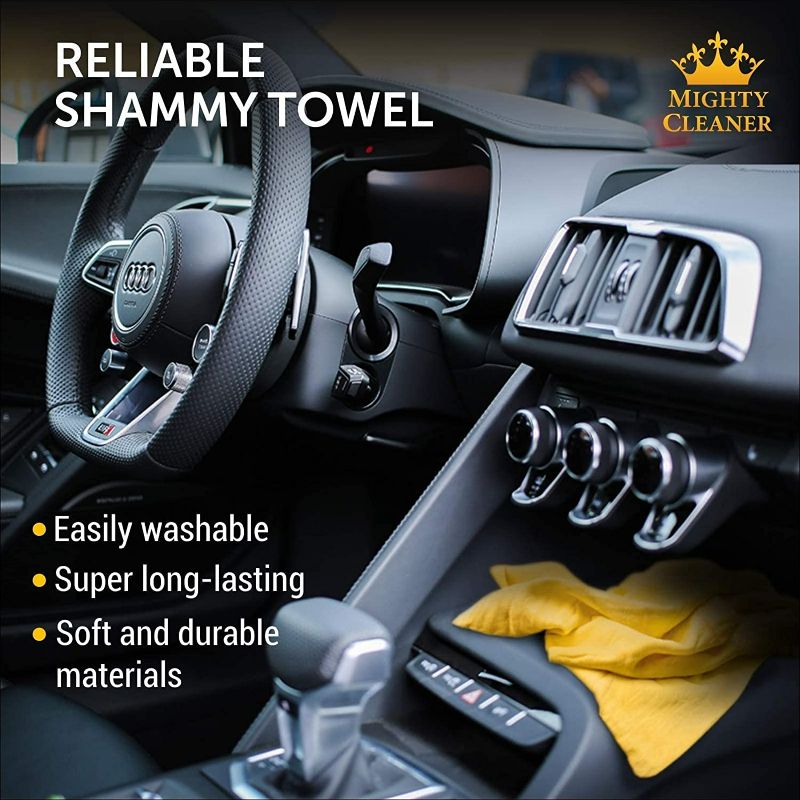 Photo 4 of Premium Mini Chamois Cloth for Car - (2 Pack + 1 Towel Free) - 17”x13” - Super Absorbent Car Shammy Towel - Scratch-Free Shammy Cloth for Car NEW 