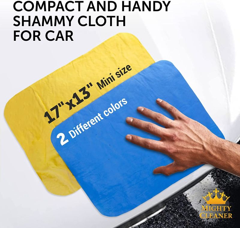 Photo 2 of Premium Mini Chamois Cloth for Car - (2 Pack + 1 Towel Free) - 17”x13” - Super Absorbent Car Shammy Towel - Scratch-Free Shammy Cloth for Car NEW 