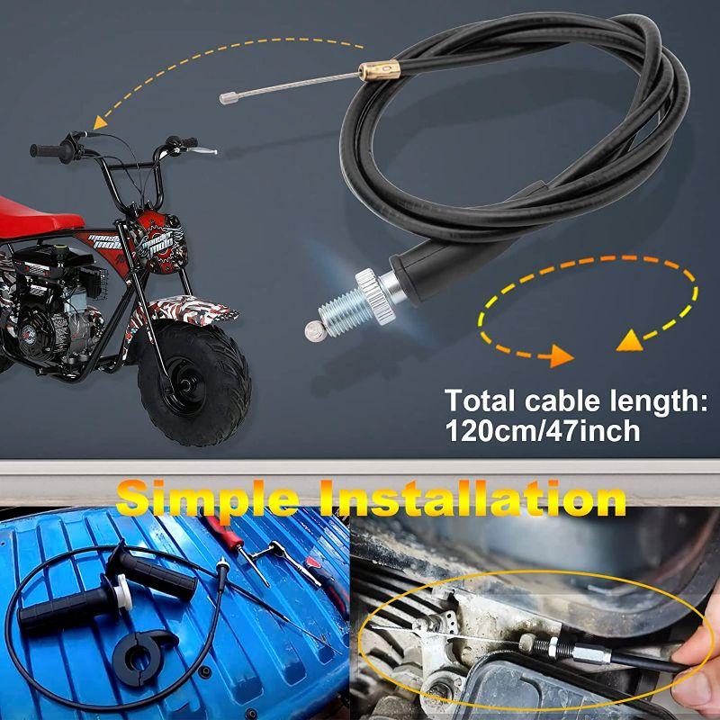 Photo 3 of Throttle Handle Grips and Cable for ATV Quad Pit Bike Dirt Bike Baja Mini Bike Mb165 Mb200 196cc 200cc Doodlebug Bike Fit for 22mm Bar by TOPEMAI NEW 