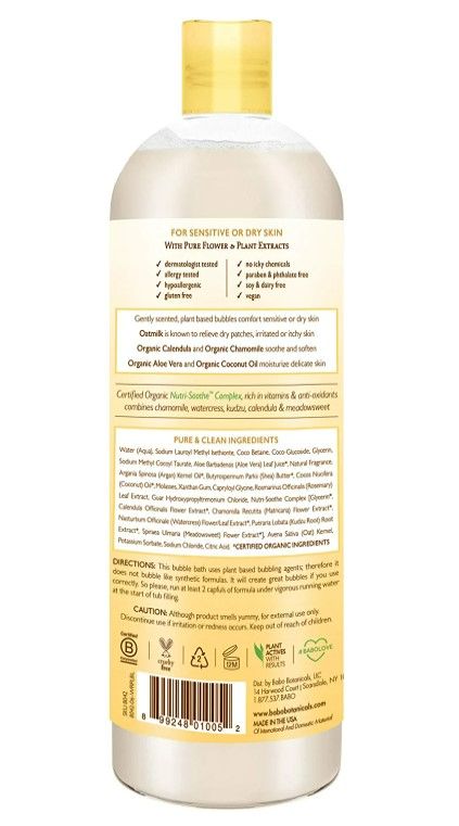 Photo 2 of Babo Botanicals Moisturizing Plant-Based 2-in-1 Bubble Bath & Wash - with Organic Calendula & Natural Oat Milk - For Babies, Kids & Adults with Sensitive Skin - Hypoallergenic & Vegan - 15 oz NEW