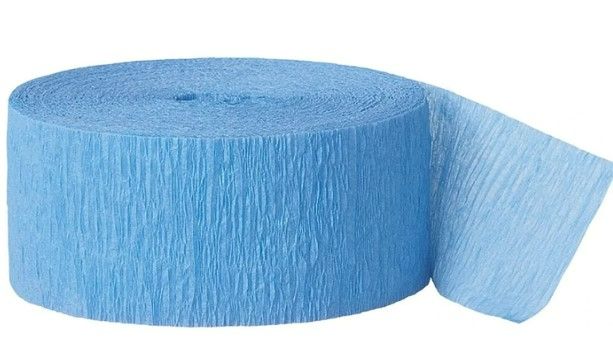 Photo 1 of Unique Industries, Crepe Paper Streamer, Party Supplies - Baby Blue, 81 Feet NEW 