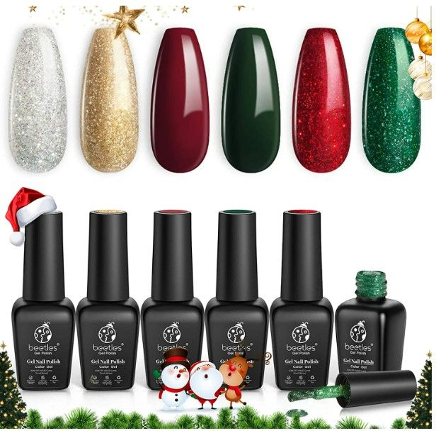 Photo 1 of Beetles Gel Nail Polish Set, Chrismas Nail Art Design Holiday Gifts for Women (Colors Unknown) 6 Pack