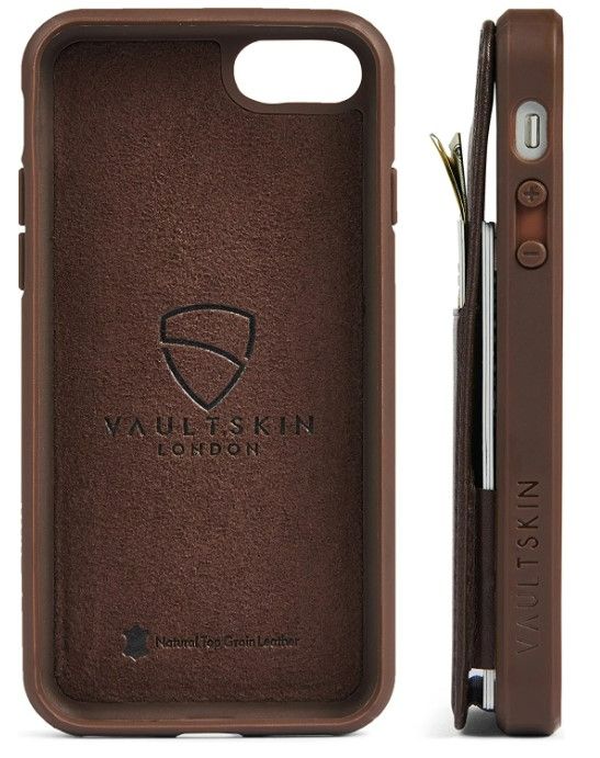 Photo 3 of iPhone SE / 5S Walle Case, Vaultskin Eton Armour iPhone SE / 5S Case Wallet, Slim, Minimalist Genuine Leather Case - Holds up to 8 Cards/Top Grain Leather (Brown) NEW 
