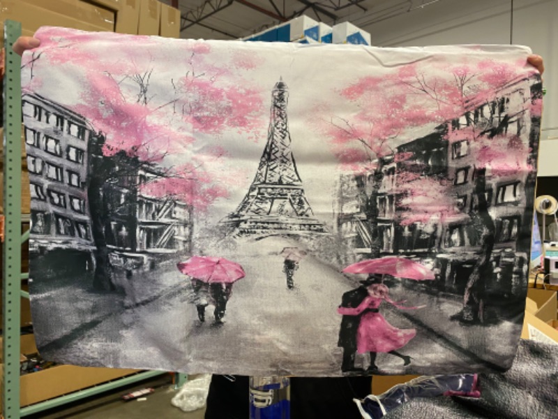 Photo 3 of Paris Bed Sheet 2 Pillow Case 1 Duvet Cover Pink NEW 