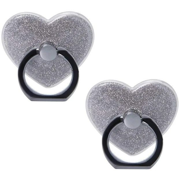 Photo 1 of Feimeng Phone Ring Stand Holder,2-Pack Heart Crystal Diamond Rhinestone Bling Glitter Sparkle Universal 360° Rotation Cell Phone Stent Holder Grip Kickstand for Almost All Phones/Cases (Color 4) NEW 