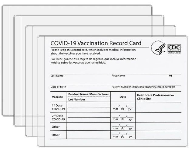 Photo 1 of 10 Pack CDC Vaccination Card Resealable Zip New