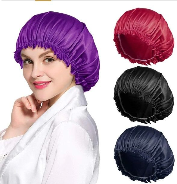 Photo 1 of ROYBENS 4PCS Satin Bonnet for Women Natural Curly Hair,D NEW 