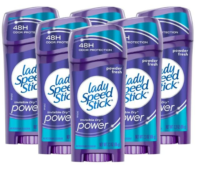 Photo 1 of Lady Speed Stick Invisible Dry Power Underarm Antiperspirant Deodorant for Women, Powder Fresh - 2.3 ounce (6 Pack) NEW 