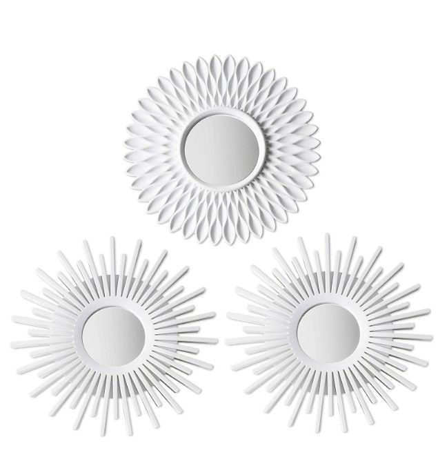 Photo 1 of BONNYCO Wall Mirrors Pack of 3 White Mirrors for Home Decor, Bedroom Decor & Room Decor | White Wall Mirror Round Minimalist | Circle Mirror, Vintage & Chic Round Mirror - Gifts for Women, Mums NEW 