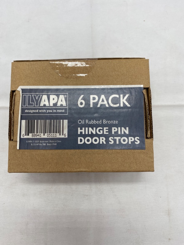 Photo 4 of Ilyapa 6 Pack Hinge Pin Oil Rubbed Bronze Door Stops -Heavy Duty Adjustable Door Stopper 2-1/2" x 1-3/4”,with Black Rubber Bumper Tips NEW 