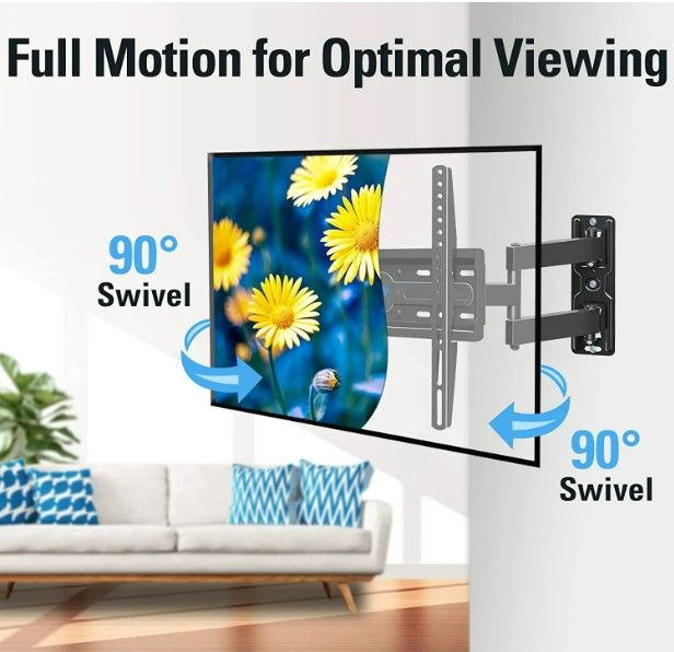 Photo 3 of Mounting Dream UL Listed TV Wall Mount Swivel and Tilt for Most 26-55 Inch TV, TV Mount Perfect Center Design, Full Motion TV Mount Bracket with Articulation, up to VESA 400x400mm, 60 lbs, MD2377 NEW 