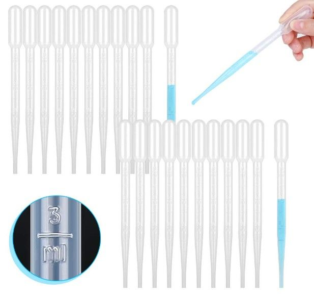 Photo 1 of 70PCS 3ml Disposable Plastic Essential Oils Graduated Transfer Pipettes for Science Laboratory, Experiment, Essential Oils, Make up Tool New