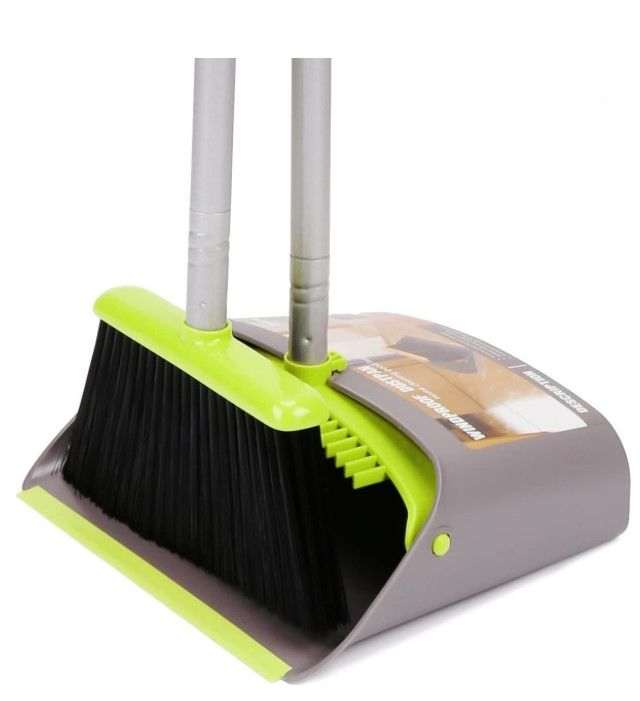 Photo 1 of Broom and Dustpan Set, TreeLen Broom with Dust Pan with Long Handle Combo Set for Office and Home Standing Upright Sweep Use with Lobby Broom NEW 