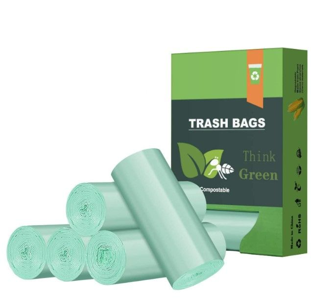 Photo 1 of 8 Gallon Biodegradable Trash Bags, AYOTEE Garbage Bags 8 gallon, Compostable Medium Trash Bags , Unscented Leak Proof Bags for Office, Home, Bathroom, Bedroom, Car, Kitchen, Pet(Green) NEW 
