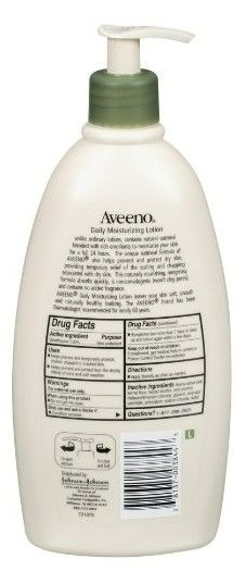 Photo 2 of Aveeno Daily Moisturizing Body Lotion with Soothing Oat and Rich Emollients, Fragrance-Free, 18 Fl Oz NEW