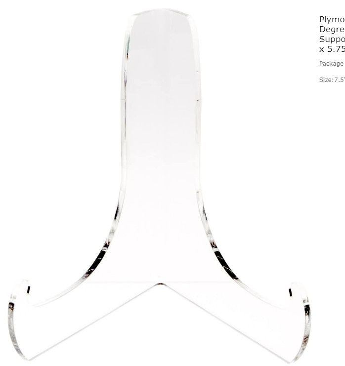 Photo 1 of Plymor Clear Acrylic 60-Degree Angle Easel with Deep Support Ledges, 7.5" H x 7" W x 5.75" D (3 Pack) NEW 