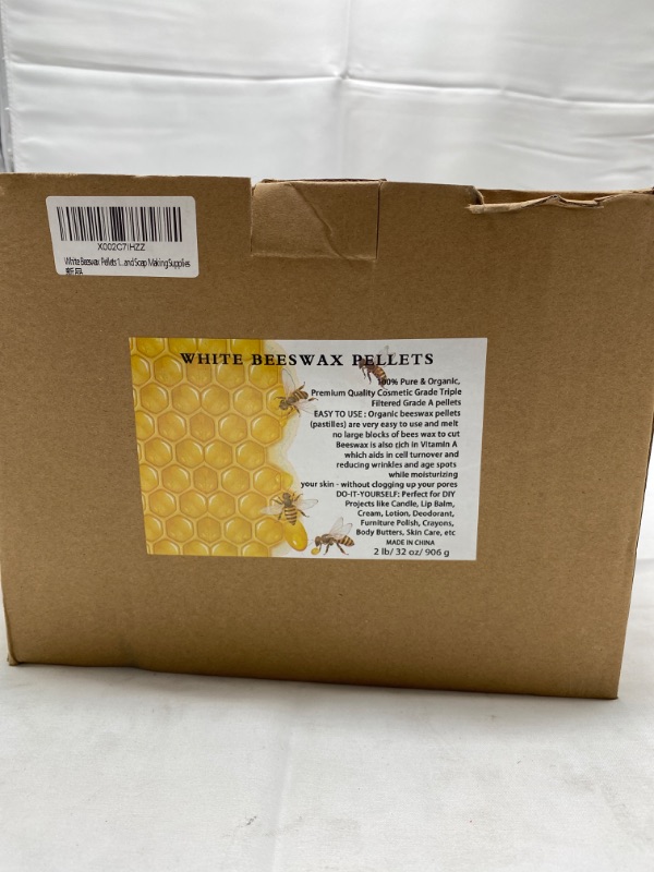 Photo 3 of 2LB White Beeswax Pellets for DIY Candles, Creams, Lip Balm, Skin and Hair Care Supplies, Pure and Natural