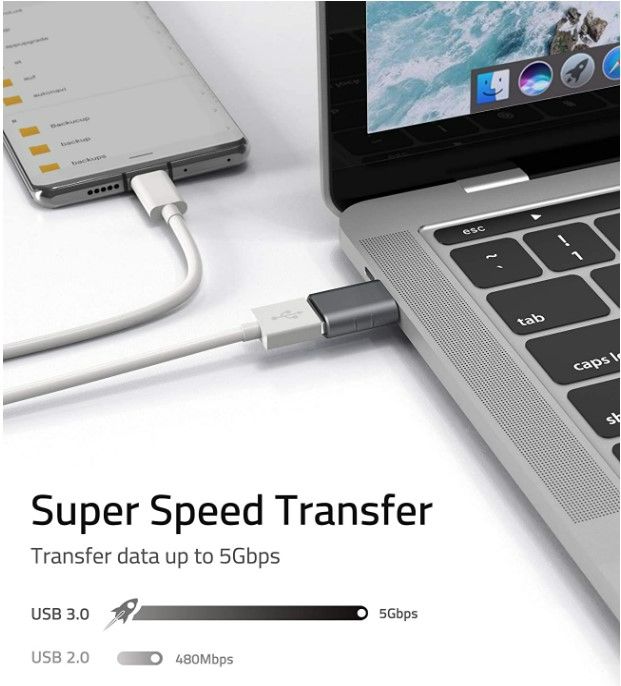 Photo 2 of USB C to USB Adapter Black New 