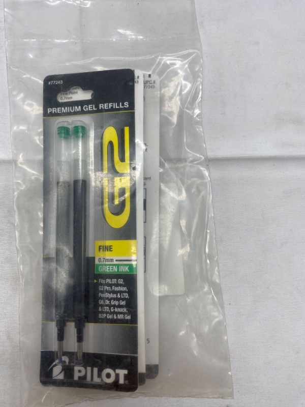 Photo 3 of Pilot G2 Gel Ink Refill 3-Pack for Rolling Ball Pens Ultra Fine Point Green Ink 