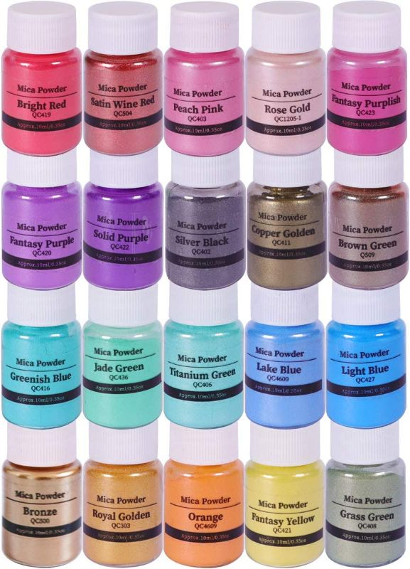 Photo 1 of Mica Powder for Epoxy Resin, Pigment Powder Set for Resin Art, Slime, Making up, Soap Dye, Bath Bomb, Nail Polish, Painting and Craft Projects NEW 