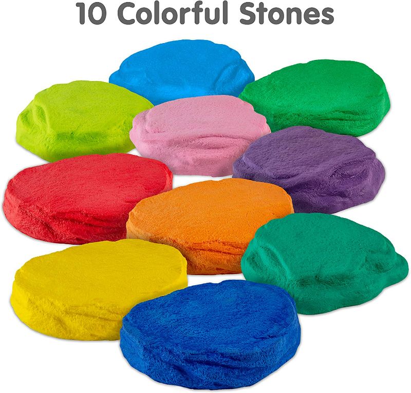 Photo 2 of NATIONAL GEOGRAPHIC Stepping Stones for Kids – 10 Durable Stones Encourage Toddler Balance & Gross Motor Skills, Indoor & Outdoor Toys, Balance Stones, Obstacle Course NEW 