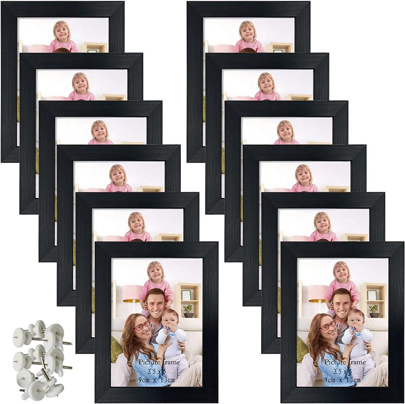 Photo 1 of Giftgarden 12 Pack 3.5x5 Picture Frame Black, Multiple 3.5 x 5 Photo Frames Bulk for Tabletop Display or Wall Hanging NEW 