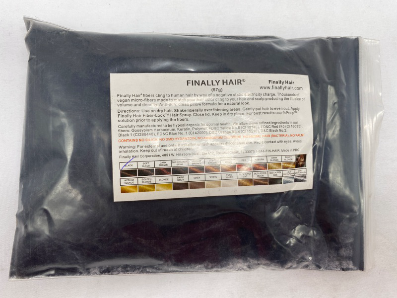 Photo 2 of Finally Hair Fibers Refill Bag - 57 Grams of Premium Hair Loss Concealer in a Refill Bag (Black)