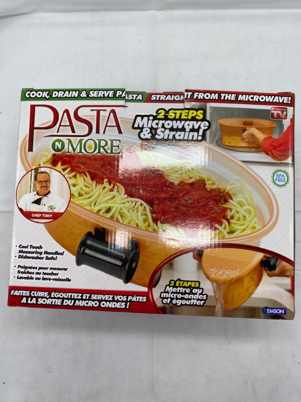 Photo 4 of Pasta N More Microwave Pasta Cooker with Strainer & Lid, Dishwasher Safe Pasta Microwave Cooker with Stay Cool Handles, Easy to Use Microwave Noodle Cooker & Microwave Spaghetti Cooker As Seen on TV NEW 