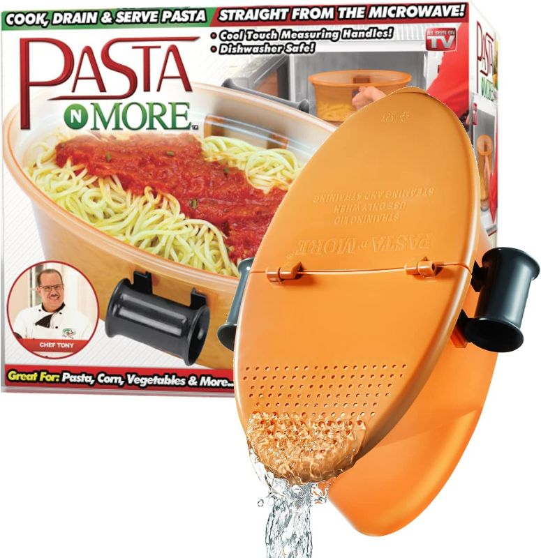 Photo 1 of Pasta N More Microwave Pasta Cooker with Strainer & Lid, Dishwasher Safe Pasta Microwave Cooker with Stay Cool Handles, Easy to Use Microwave Noodle Cooker & Microwave Spaghetti Cooker As Seen on TV NEW 